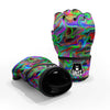 Psychedelic Trippy Neon Green Print MMA Gloves-grizzshop