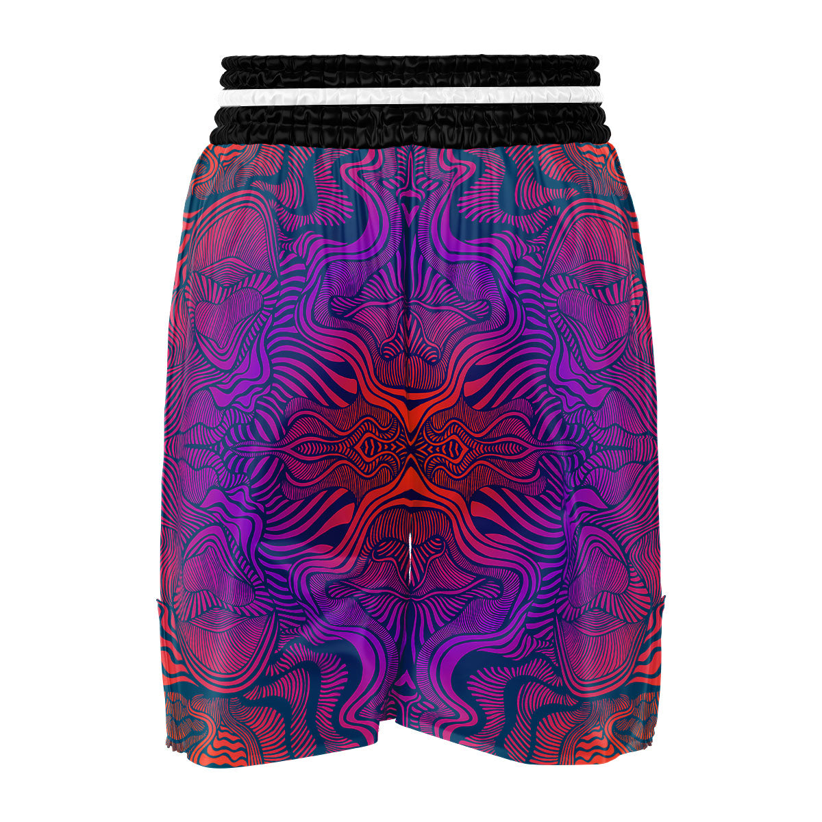 Psychedelic Trippy Ornament Print Boxing Shorts-grizzshop