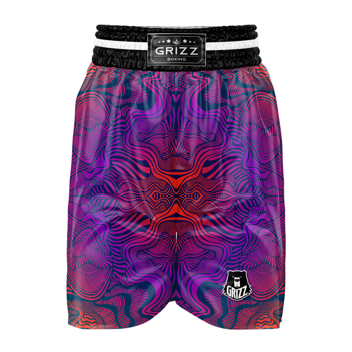 Psychedelic Trippy Ornament Print Boxing Shorts-grizzshop