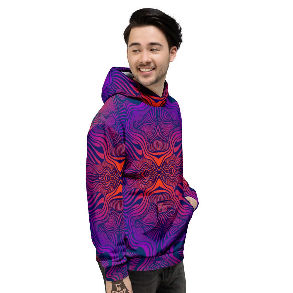 Psychedelic Trippy Ornament Print Men's Hoodie-grizzshop