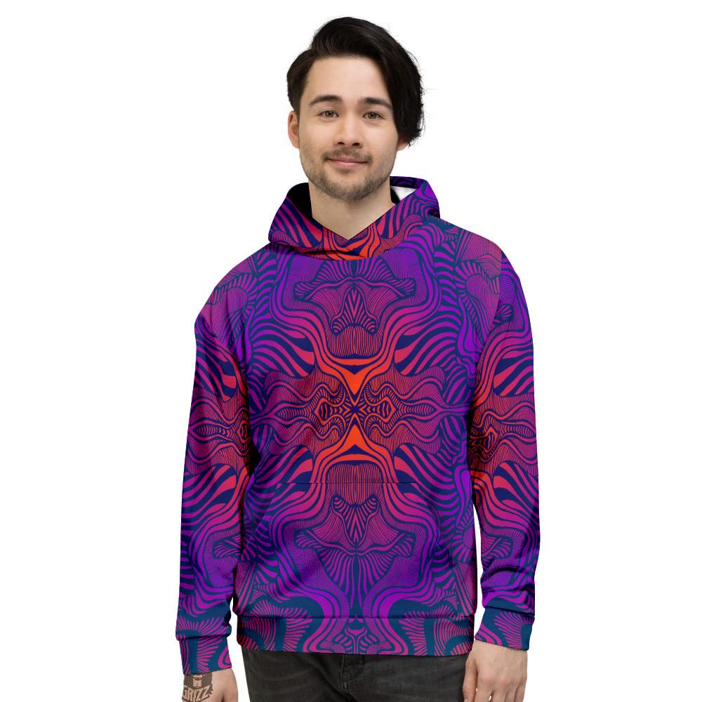 Psychedelic Trippy Ornament Print Men's Hoodie-grizzshop