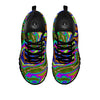 Psychedelic Trippy Purple Green Print Black Sneaker-grizzshop