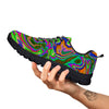 Psychedelic Trippy Purple Green Print Black Sneaker-grizzshop