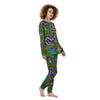 Psychedelic Trippy Purple Green Print Women's Pajamas-grizzshop