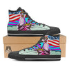 Psychedelic USA Statue of Liberty Independence Day Print Black High Top Shoes-grizzshop