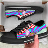 Psychedelic USA Statue of Liberty Independence Day Print Black Low Top Shoes-grizzshop