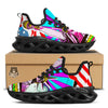 Psychedelic USA Statue of Liberty Independence Day Print Black Running Shoes-grizzshop