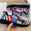 Psychedelic USA Statue of Liberty Independence Day Print Black Walking Shoes-grizzshop