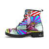 Psychedelic USA Statue of Liberty Independence Day Print Leather Boots-grizzshop