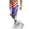 Psychedelic USA Statue of Liberty Independence Day Print Men's Leggings-grizzshop