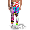 Psychedelic USA Statue of Liberty Independence Day Print Men's Leggings-grizzshop