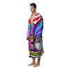 Psychedelic USA Statue of Liberty Independence Day Print Men's Robe-grizzshop