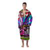 Psychedelic USA Statue of Liberty Independence Day Print Men's Robe-grizzshop