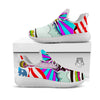 Psychedelic USA Statue of Liberty Independence Day Print White Athletic Shoes-grizzshop