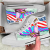 Psychedelic USA Statue of Liberty Independence Day Print White High Top Shoes-grizzshop