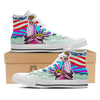 Psychedelic USA Statue of Liberty Independence Day Print White High Top Shoes-grizzshop