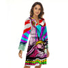 Psychedelic USA Statue of Liberty Independence Day Print Women's Robe-grizzshop