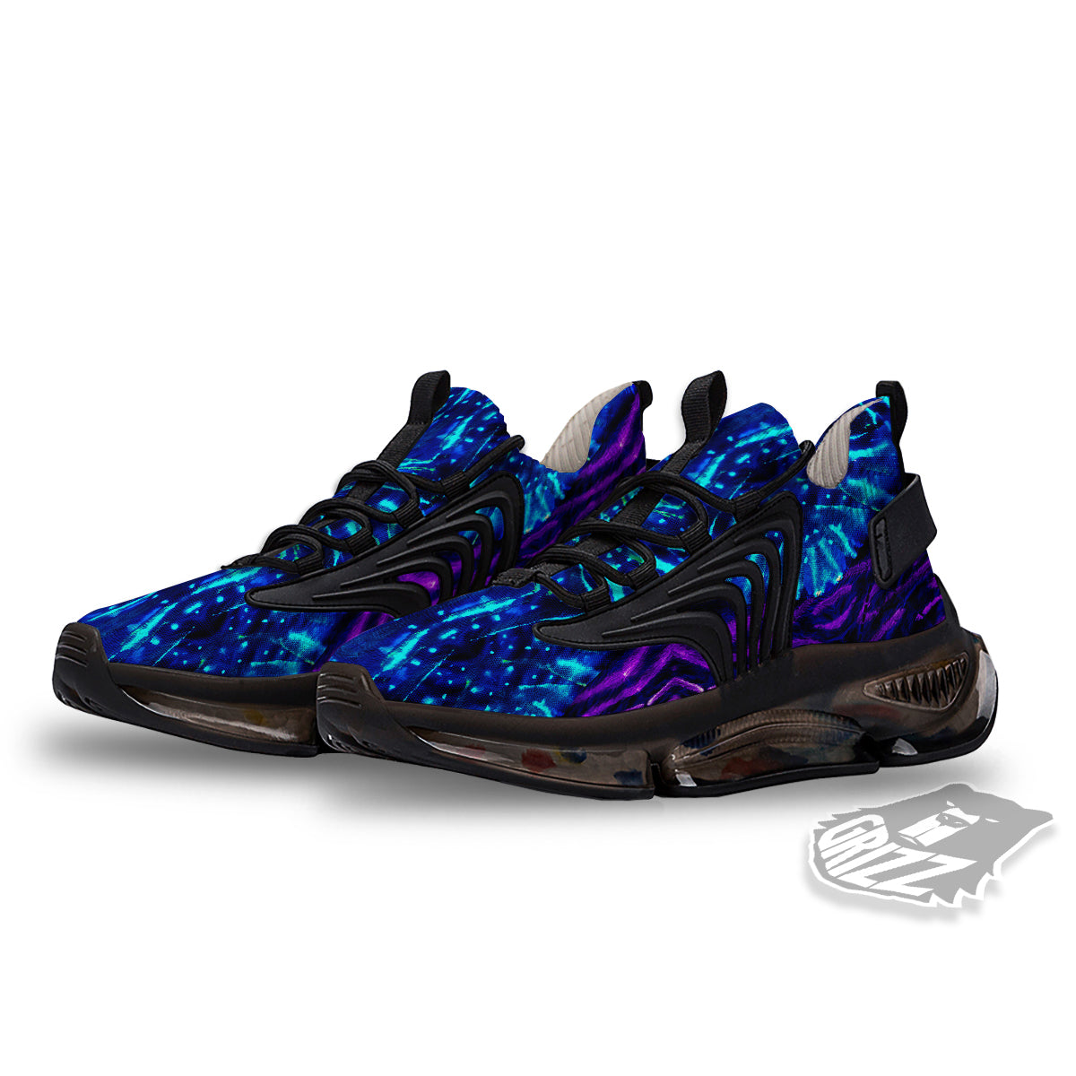 Psychedelic Watercolor Print Pattern Black Gym Shoes-grizzshop