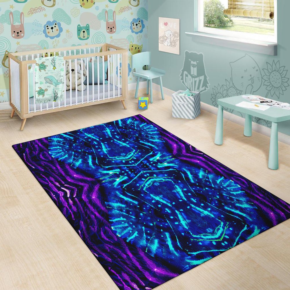 Psychedelic Watercolor Print Pattern Floor Mat-grizzshop