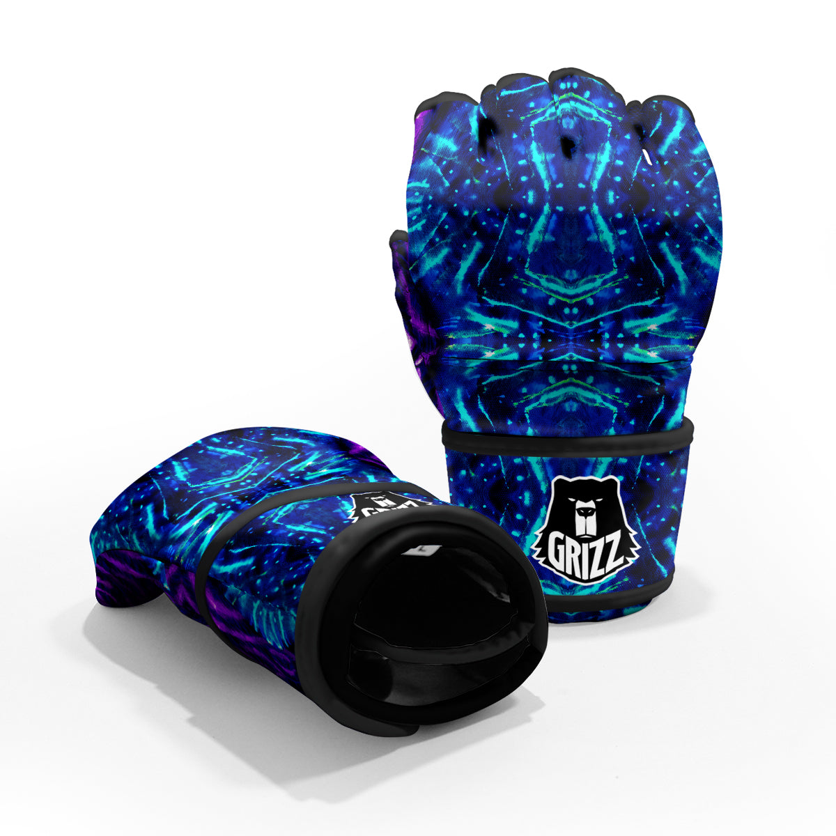 Psychedelic Watercolor Print Pattern MMA Gloves-grizzshop
