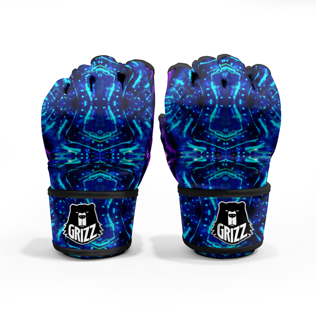 Psychedelic Watercolor Print Pattern MMA Gloves-grizzshop