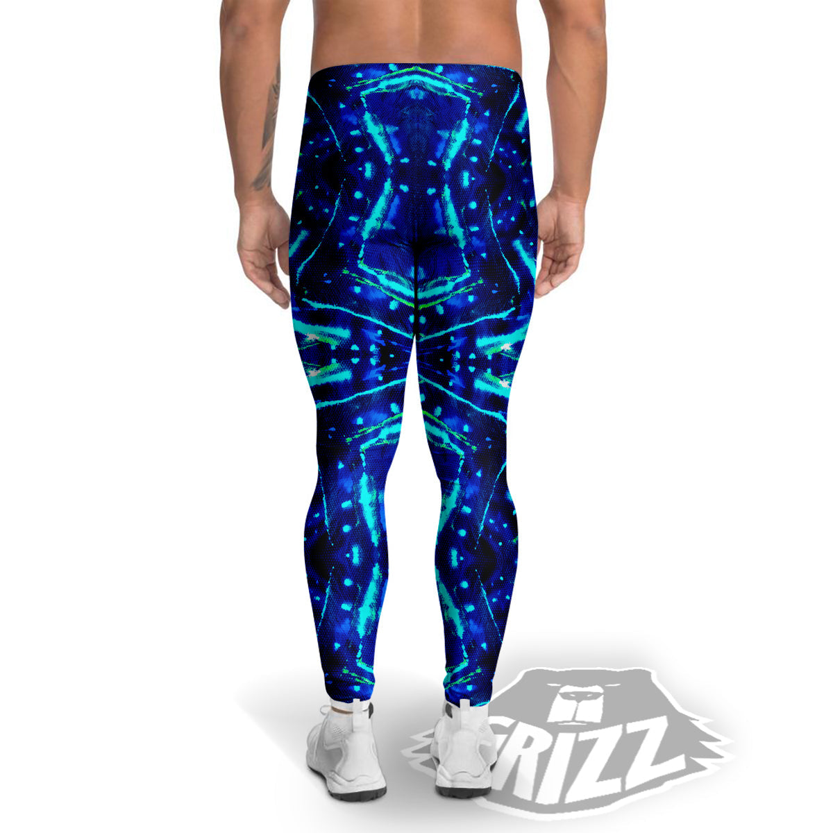 Psychedelic Watercolor Print Pattern Men's Leggings-grizzshop