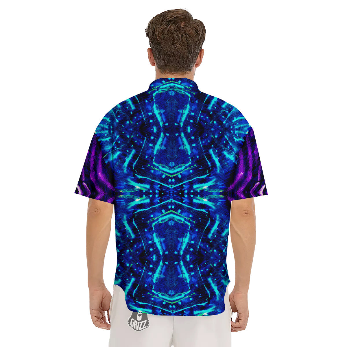 Psychedelic Watercolor Print Pattern Men's Short Sleeve Shirts-grizzshop