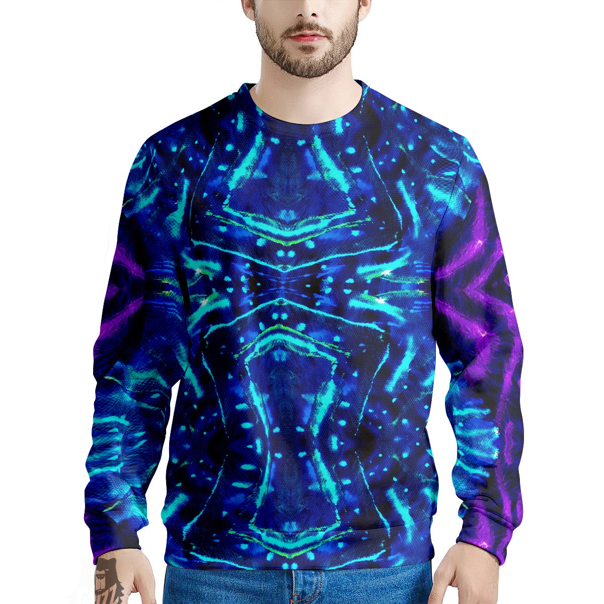 Psychedelic Watercolor Print Pattern Men's Sweatshirt-grizzshop