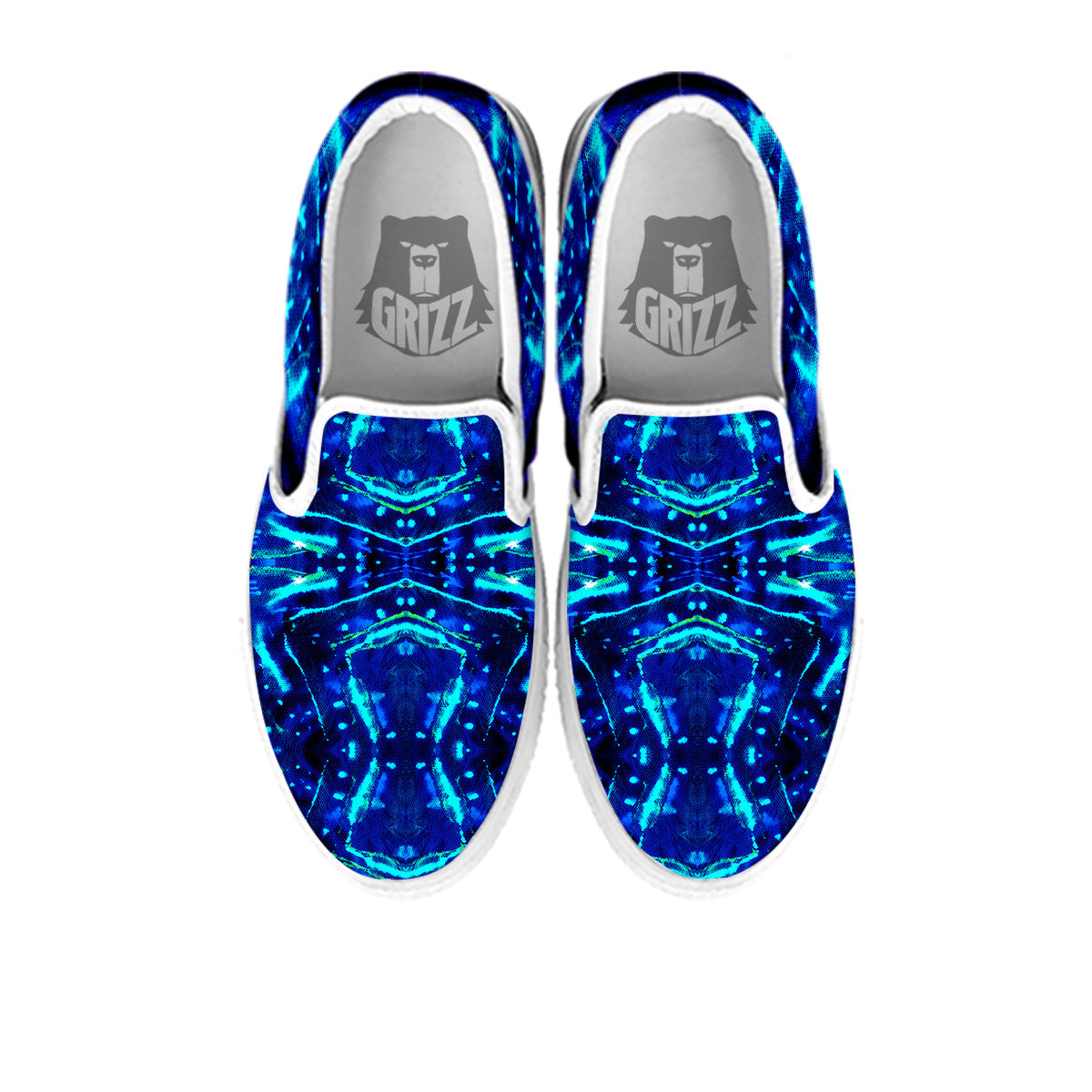 Psychedelic Watercolor Print Pattern White Slip On Shoes-grizzshop