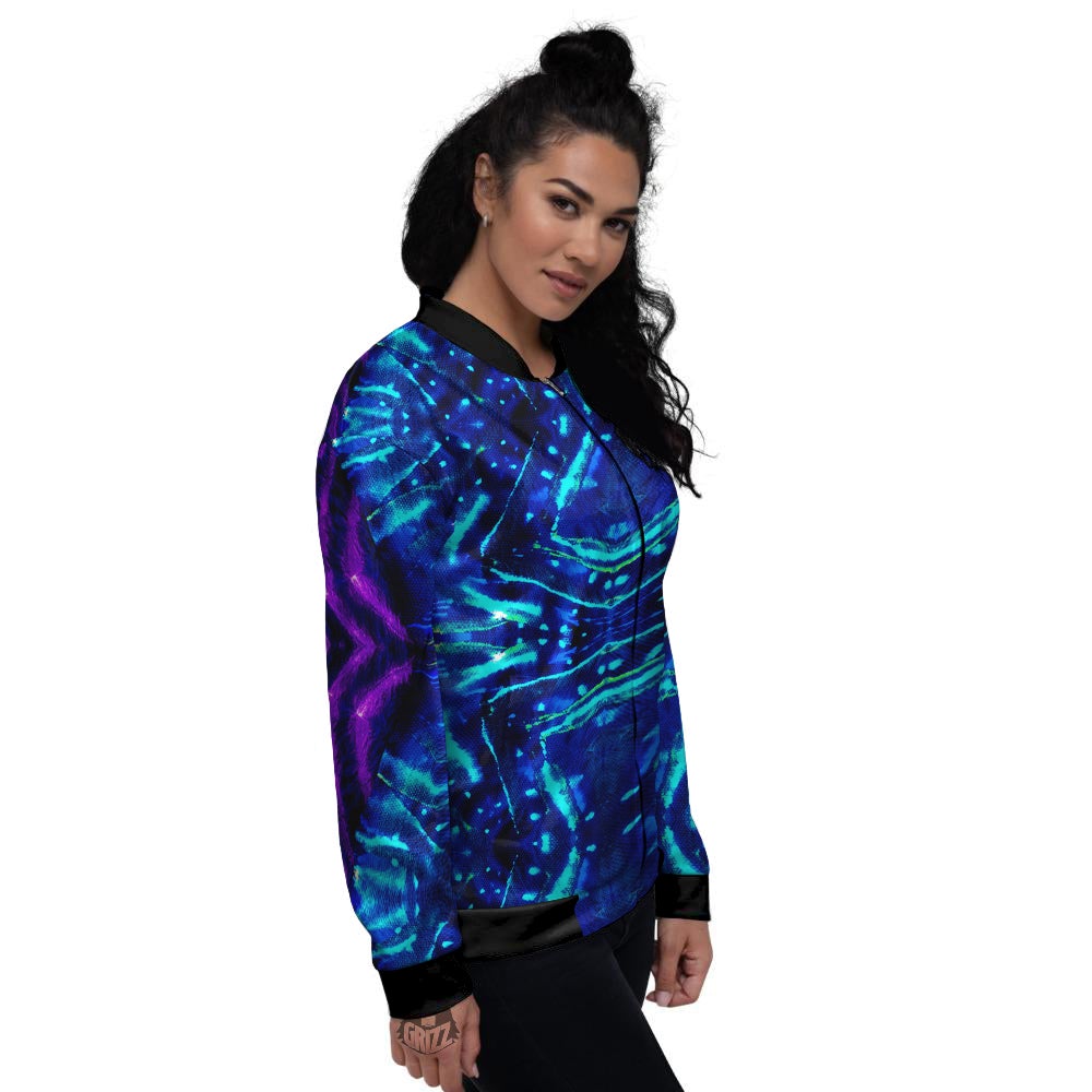 Psychedelic Watercolor Print Pattern Women's Bomber Jacket-grizzshop