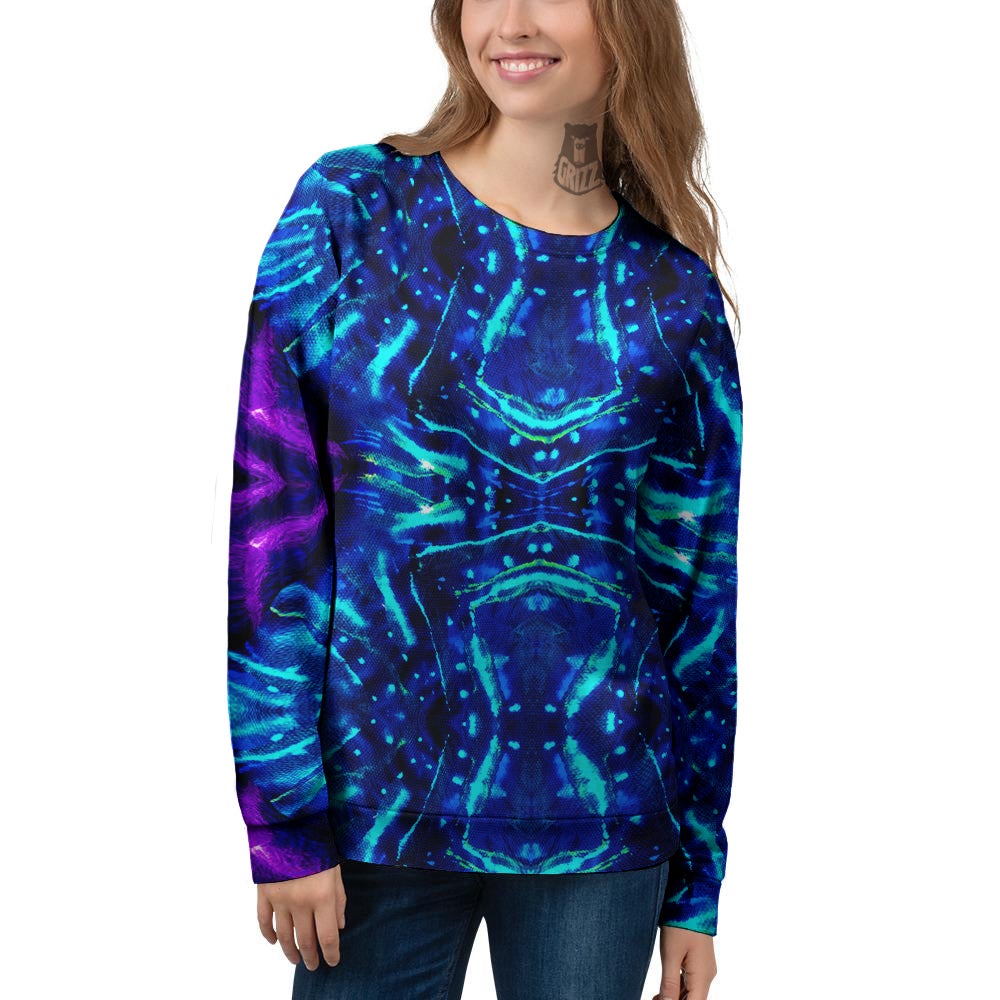 Psychedelic Watercolor Print Pattern Women's Sweatshirt-grizzshop