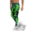 Psychedelic Wave Liquid Green Print Men's Leggings-grizzshop