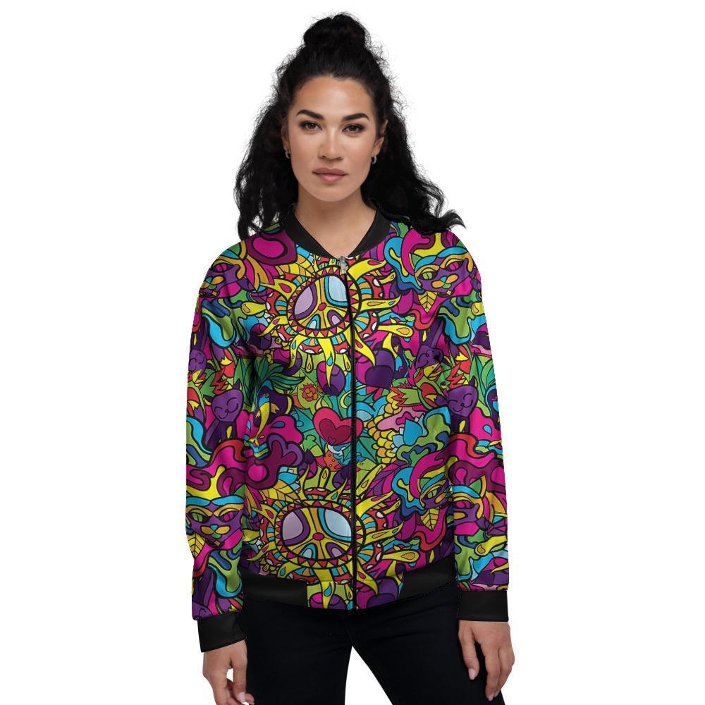 Psychedelic Women's Bomber Jacket-grizzshop