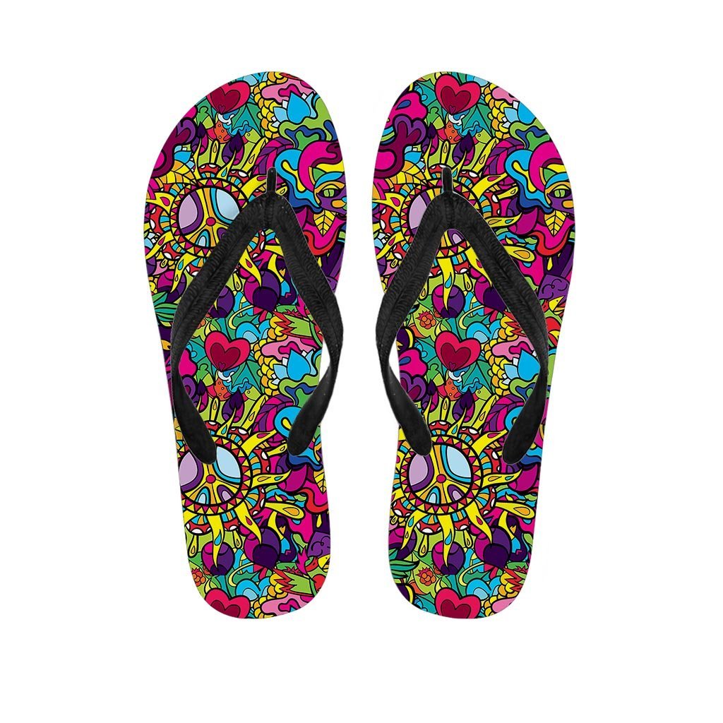 Psychedelic Women's Flip Flops-grizzshop