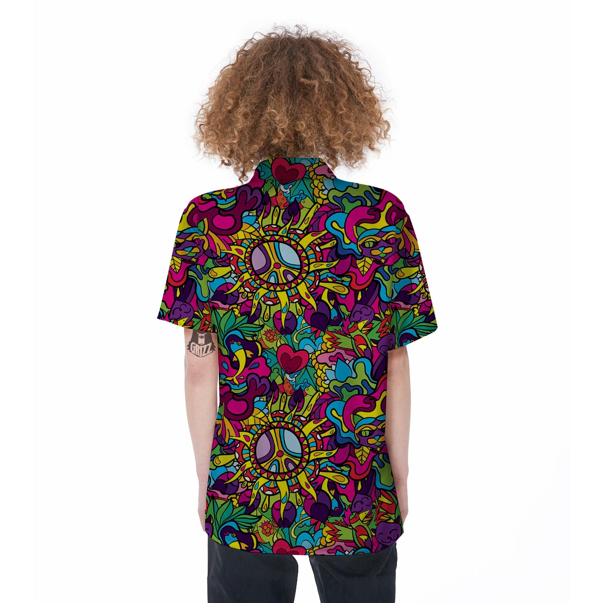 Psychedelic Women's Short Sleeve Shirts-grizzshop