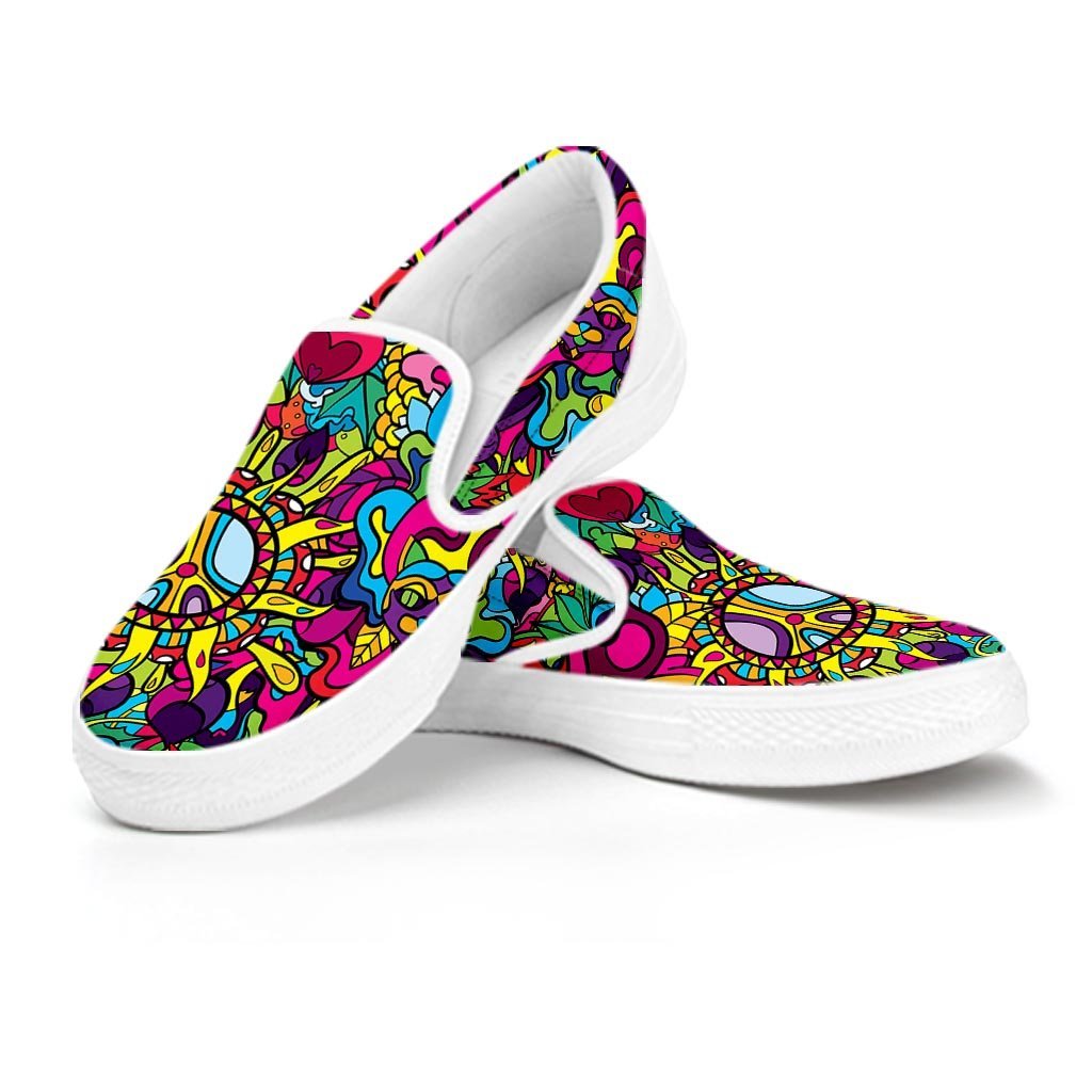 Psychedelic Women's Slip On Sneakers-grizzshop