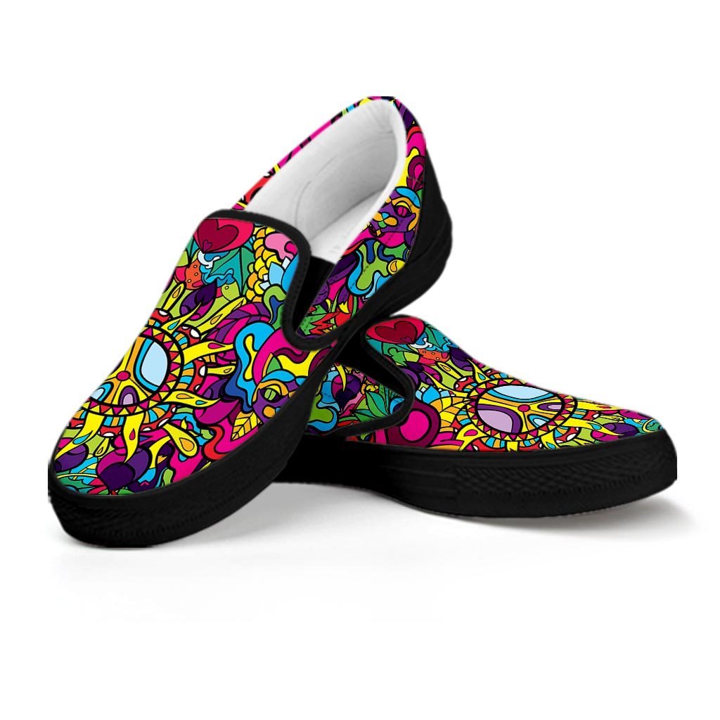 Psychedelic Women's Slip On Sneakers-grizzshop