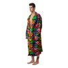 Psychedelic Zigzag Tropical Print Pattern Men's Robe-grizzshop