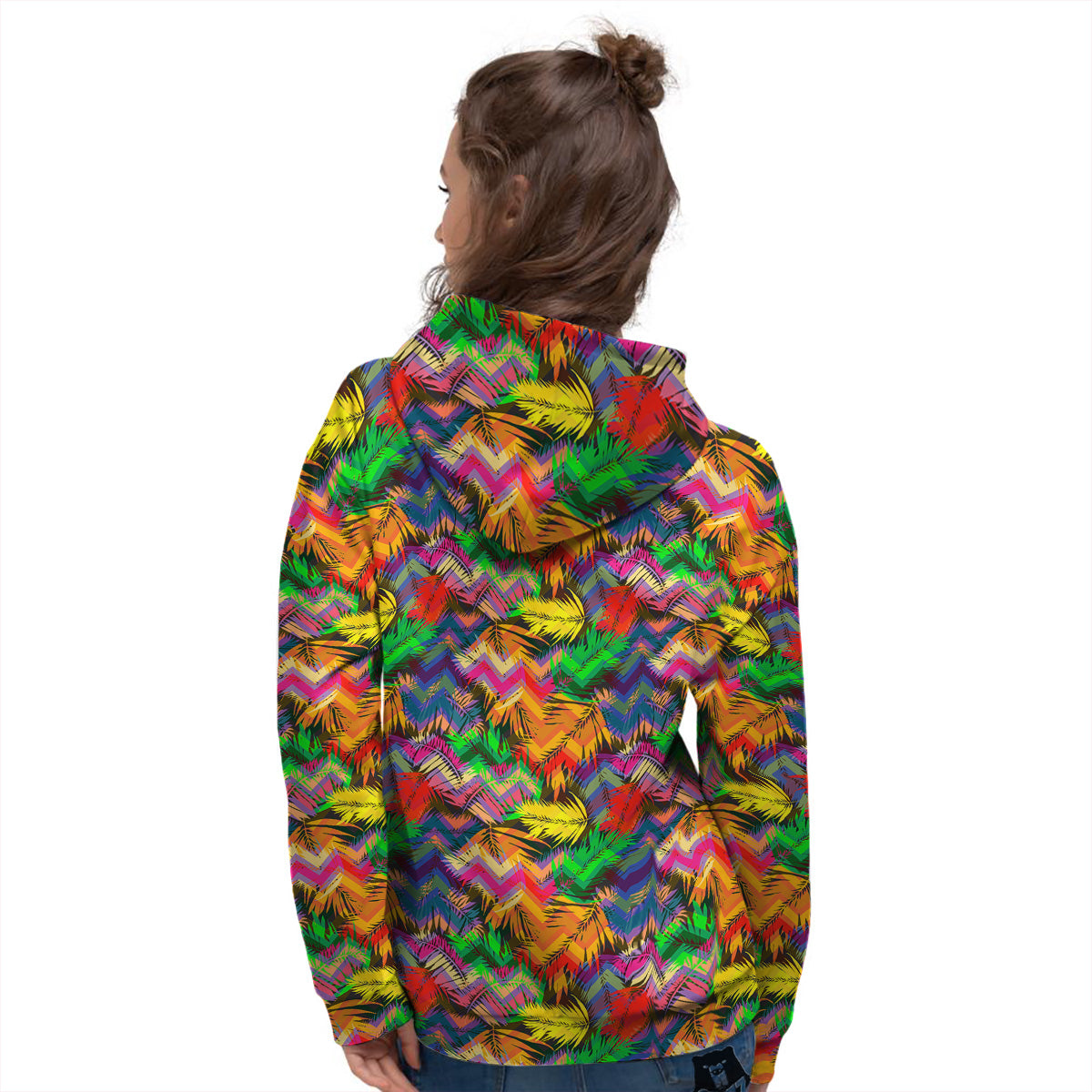 Psychedelic Zigzag Tropical Print Pattern Women's Hoodie-grizzshop