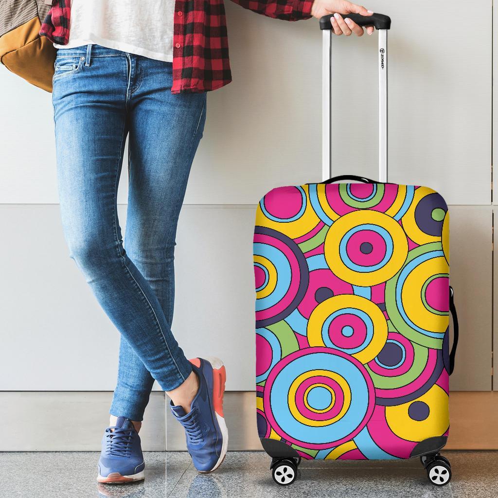 Psychedelic Colorful Print Pattern Luggage Cover Protector-grizzshop