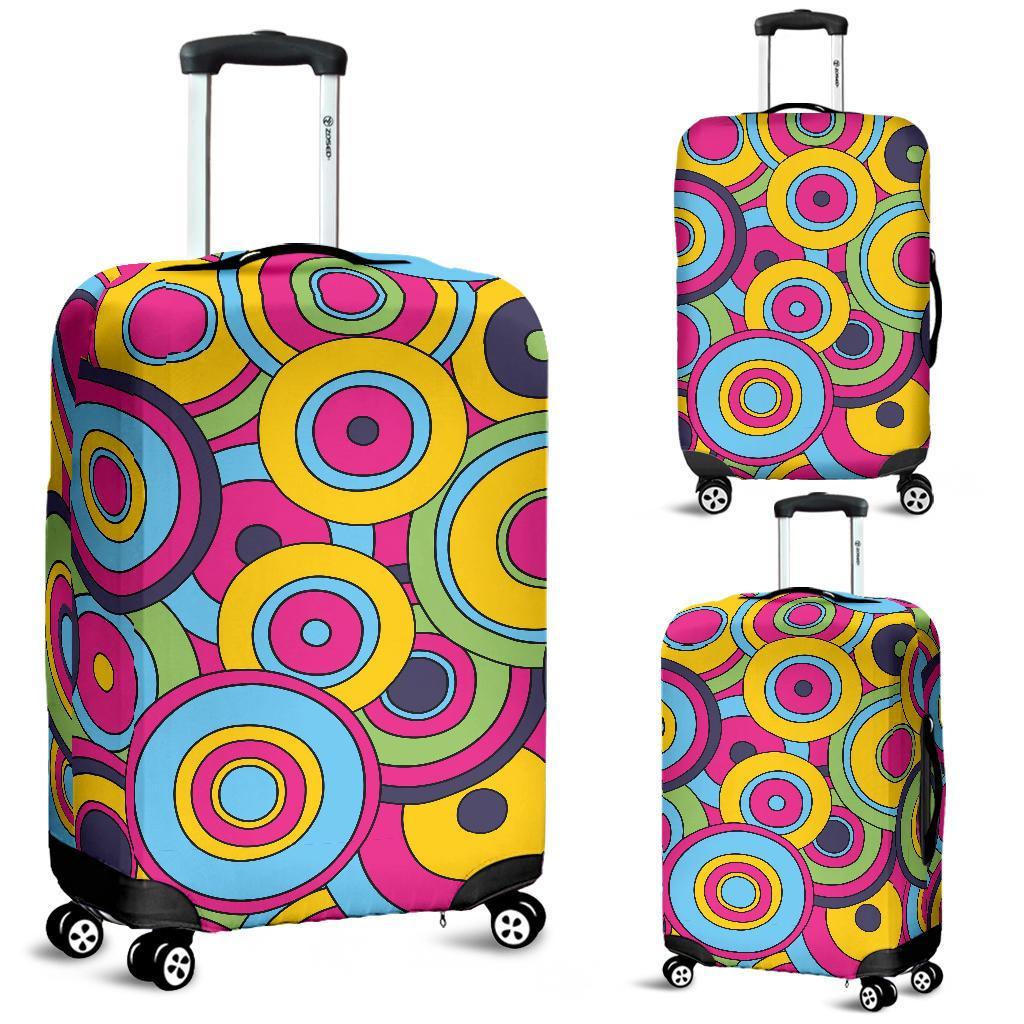 Psychedelic Colorful Print Pattern Luggage Cover Protector-grizzshop
