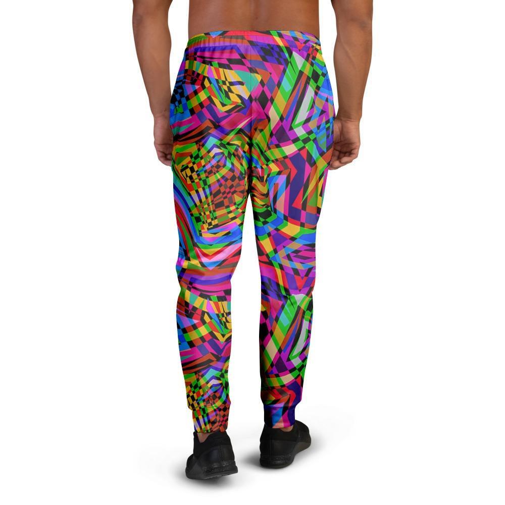 Psychedelic Geometric Multicolor Men's Joggers-grizzshop