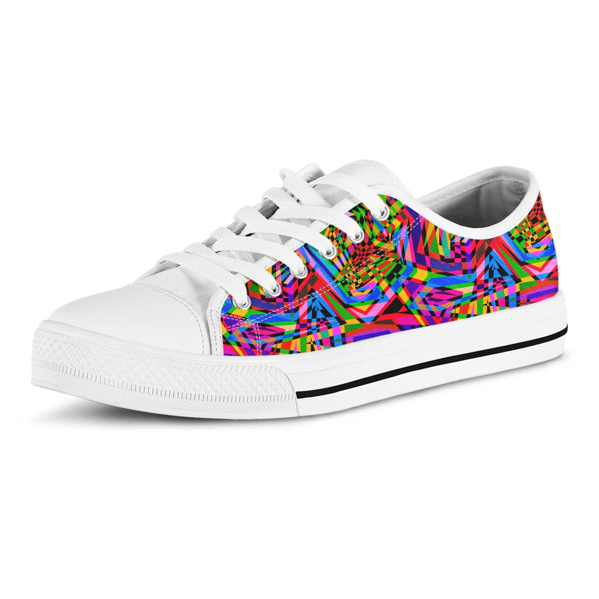 Psychedelic Geometric Multicolor Men's Low Top Shoes-grizzshop