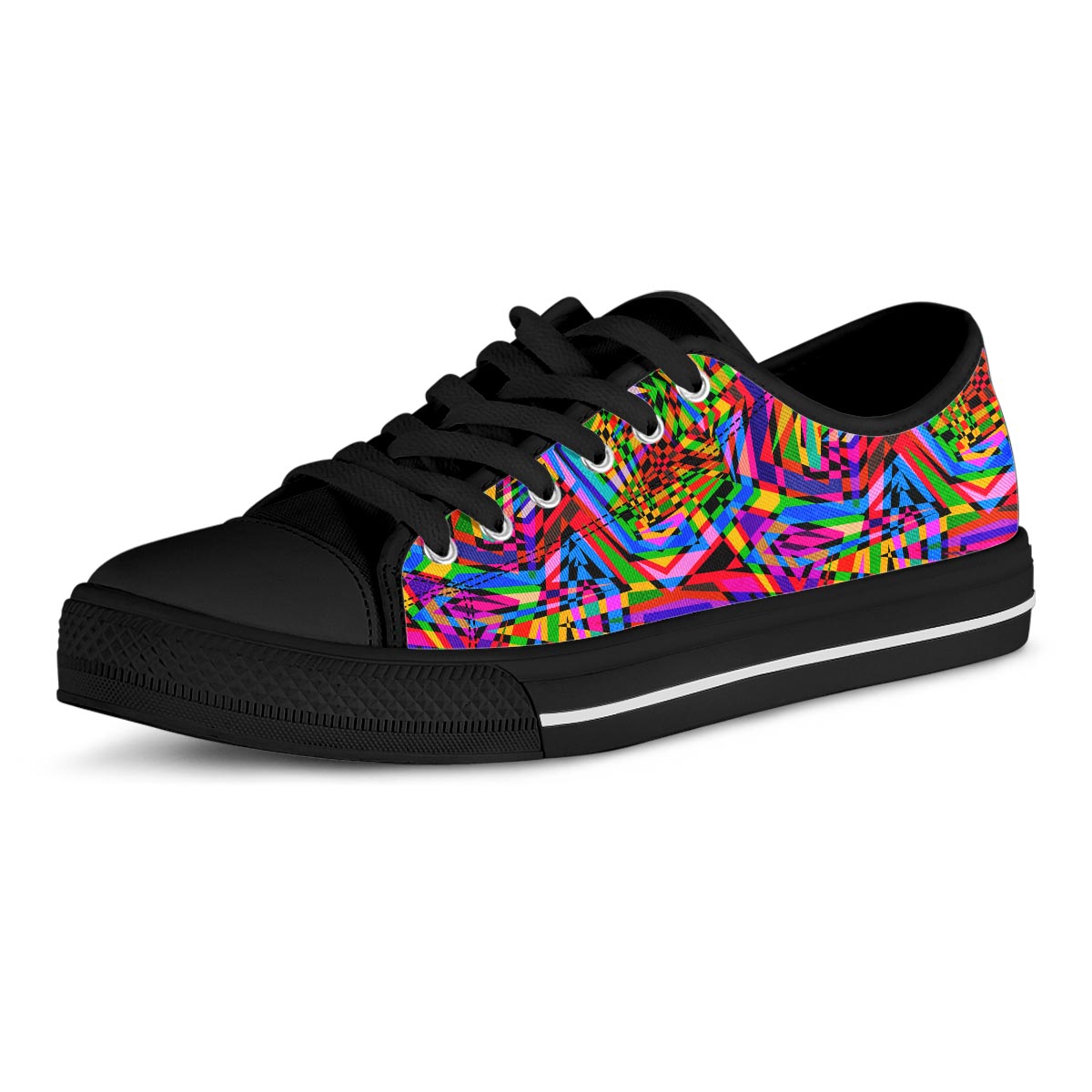 Psychedelic Geometric Multicolor Men's Low Top Shoes-grizzshop