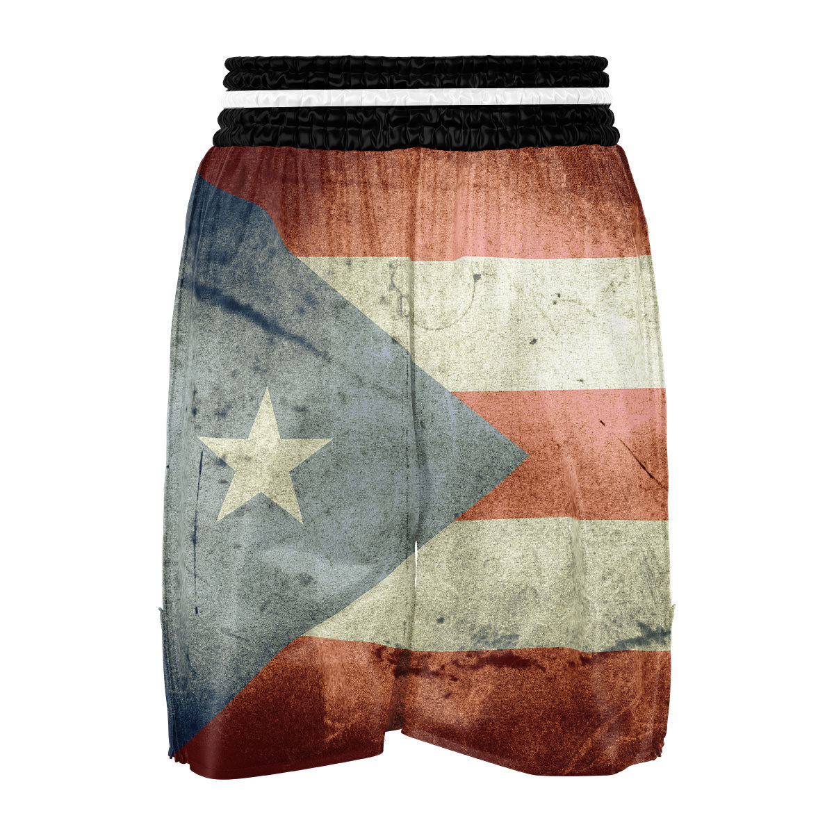 Puerto Rican Flag Grunge Print Boxing Shorts-grizzshop
