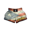 Puerto Rican Flag Grunge Print Muay Thai Boxing Shorts-grizzshop