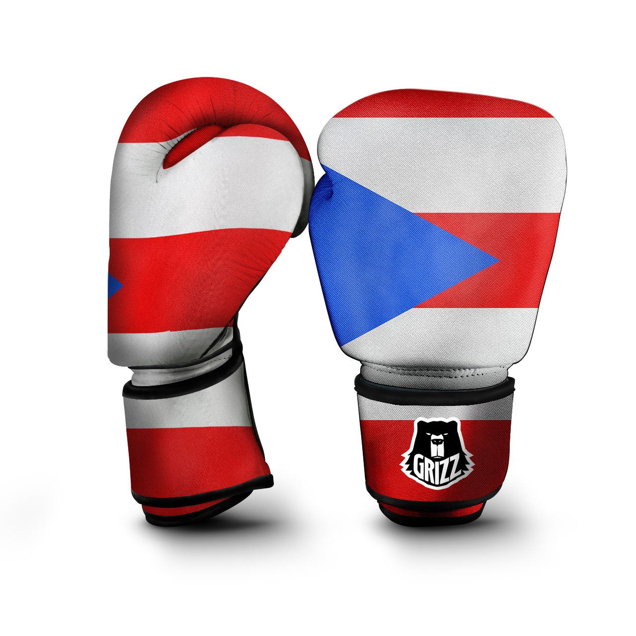Puerto Rican Wrinkled Flag Print Boxing Gloves-grizzshop