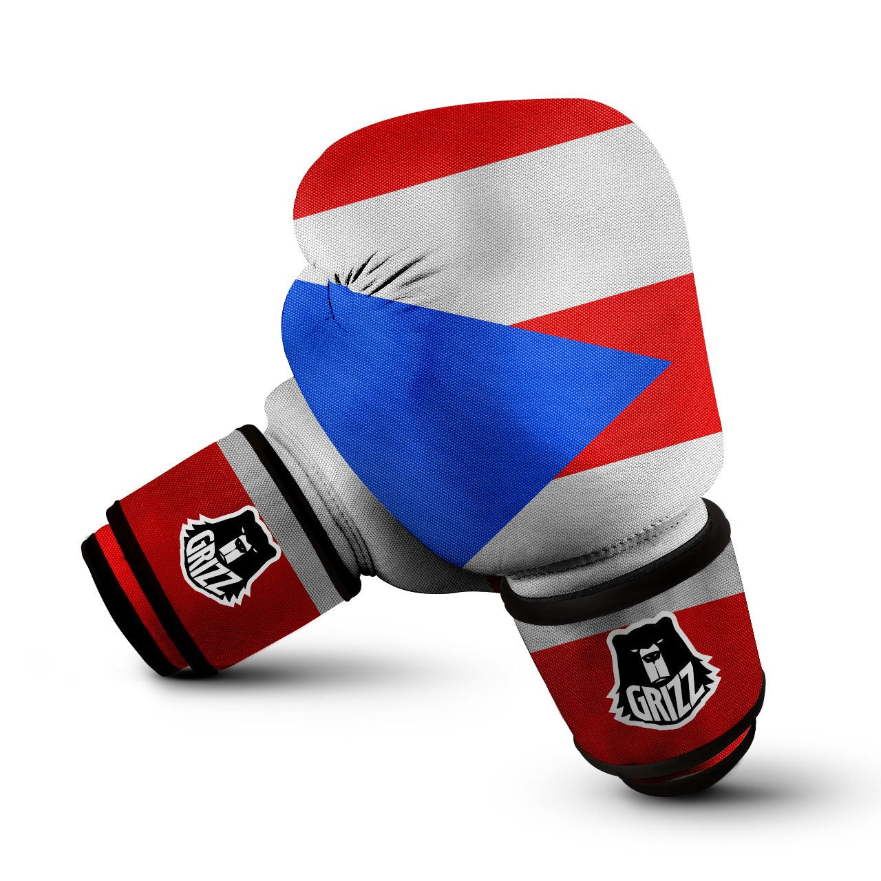 Puerto Rican Wrinkled Flag Print Boxing Gloves-grizzshop