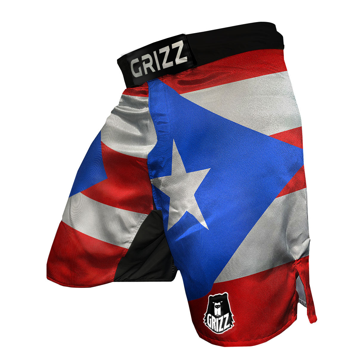 Puerto Rican Wrinkled Flag Print MMA Shorts-grizzshop