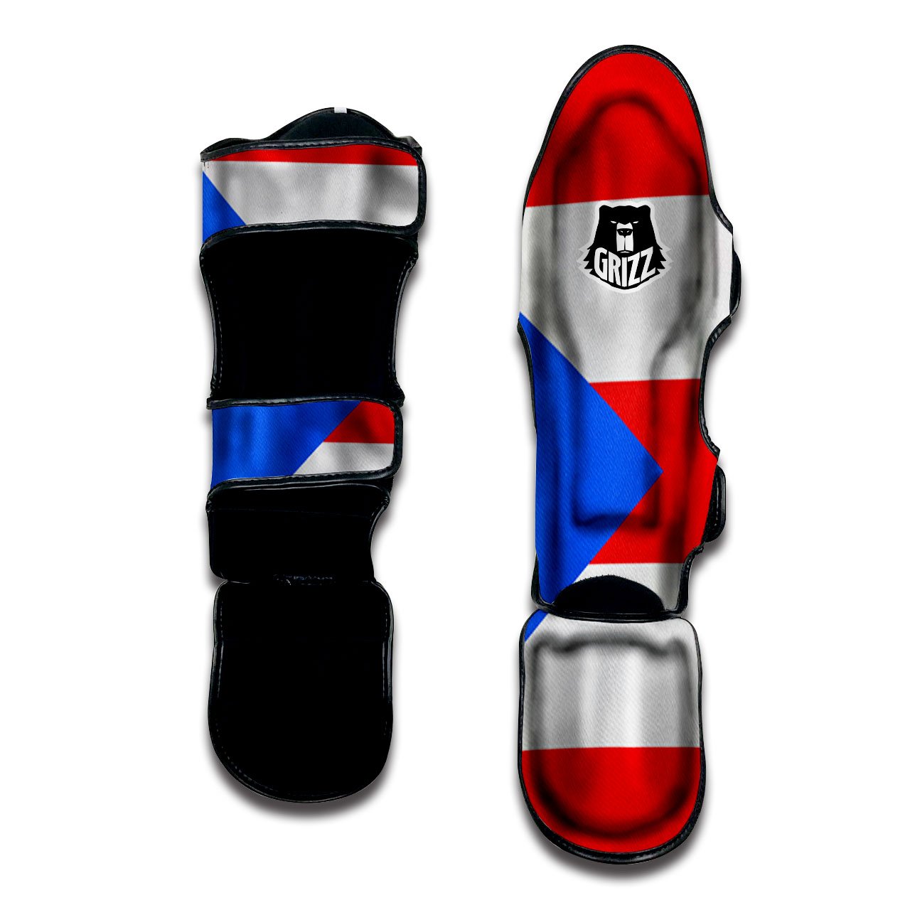 Puerto Rican Wrinkled Flag Print Muay Thai Shin Guards-grizzshop